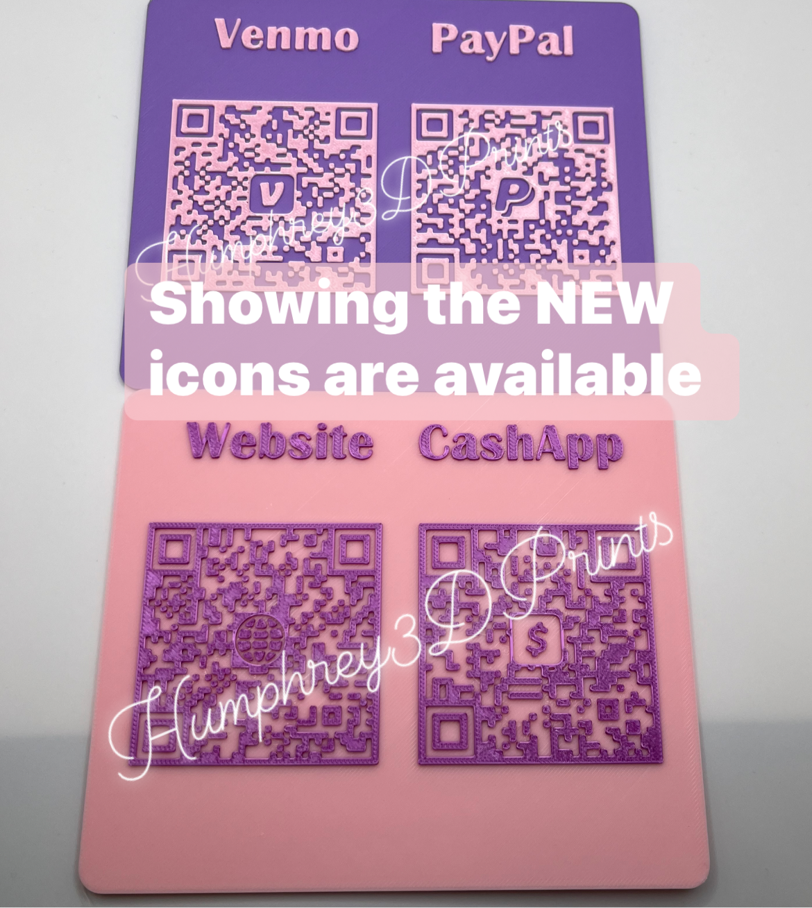 Código QR personalizado de lado a lado (EL SOPORTE SE VENDE POR SEPARADO)