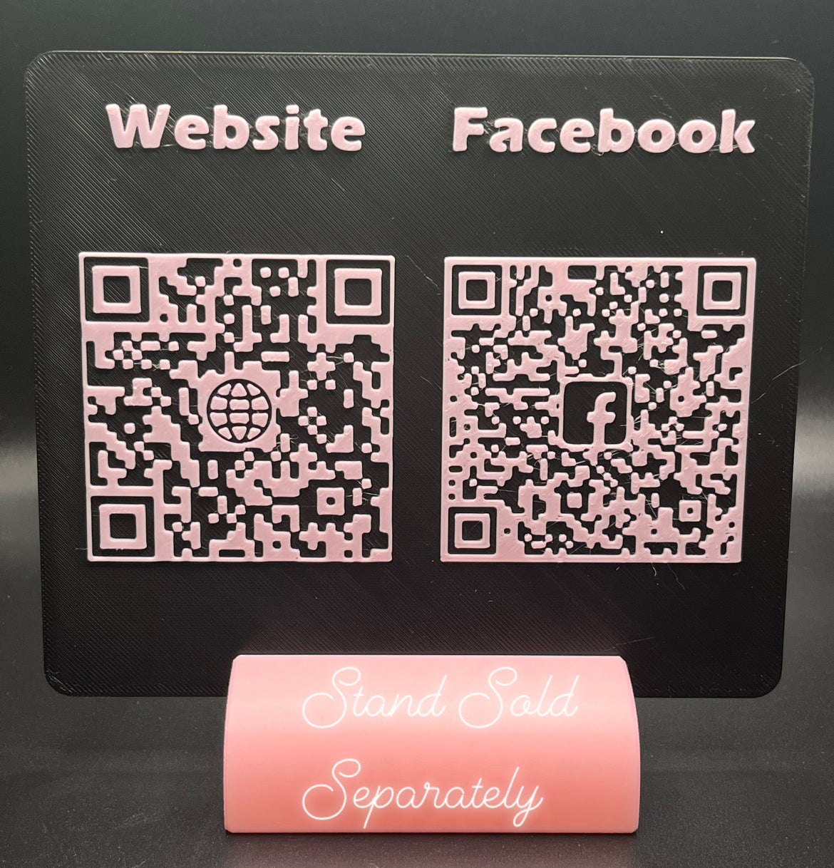 Código QR personalizado de lado a lado (EL SOPORTE SE VENDE POR SEPARADO)