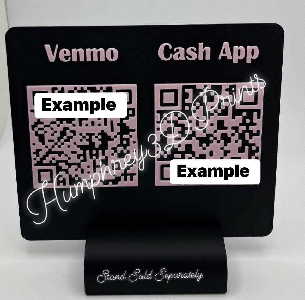Código QR personalizado de lado a lado (EL SOPORTE SE VENDE POR SEPARADO)