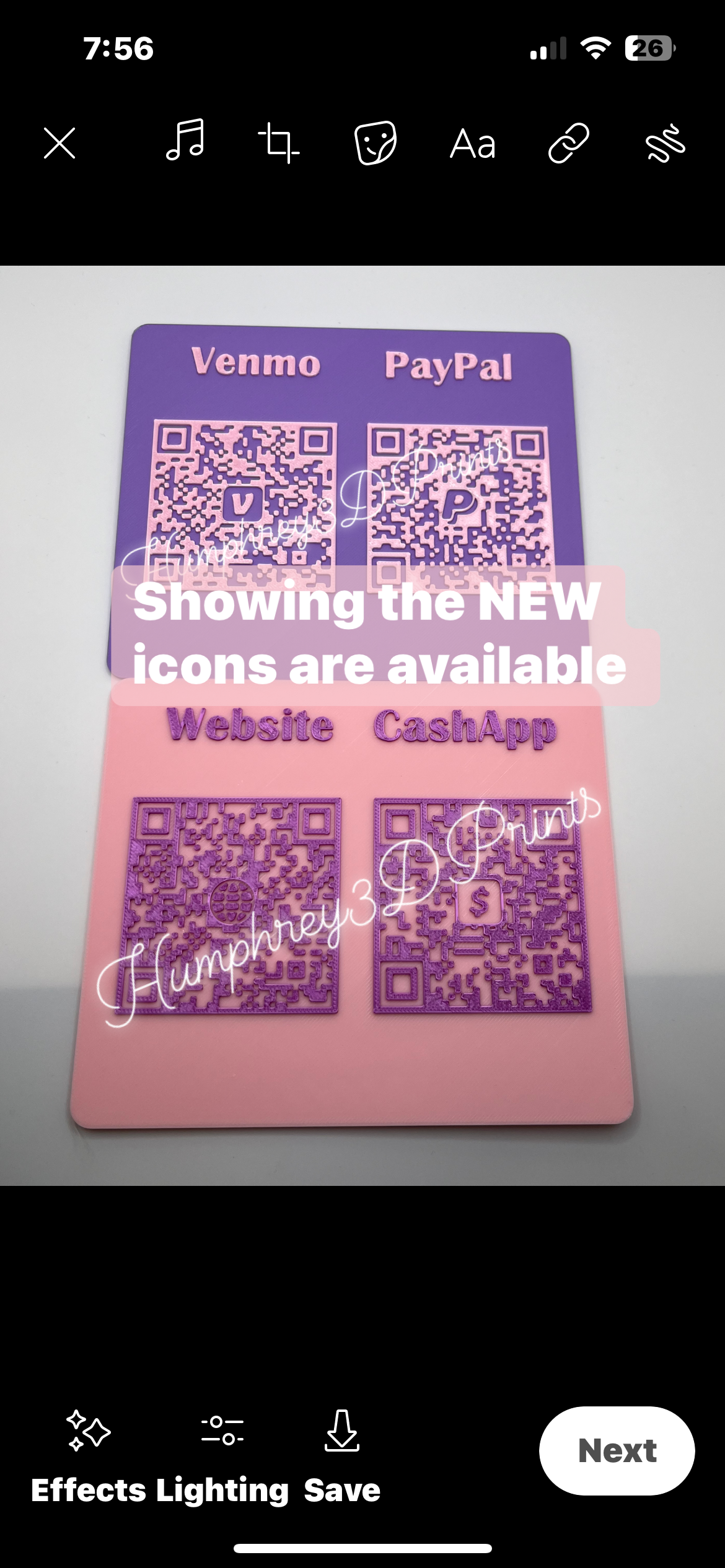 Custom Side by Side QR Code (STAND SOLD SEPARATELY)